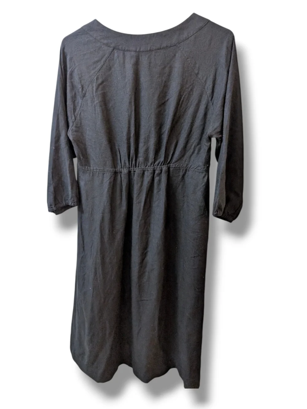 Boden Naomi Relaxed Jersey Black V-Neck Long Sleeve Mini Dress, Size 14R - Picture 2 of 3